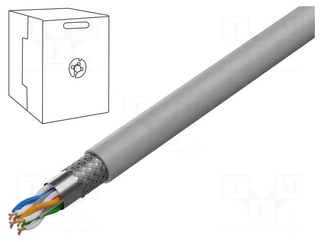 Wire; SF/UTP; 4x2x26AWG; 6; stranded; Cu; LSZH; grey; 305m DIGITUS DK-1633-P-305