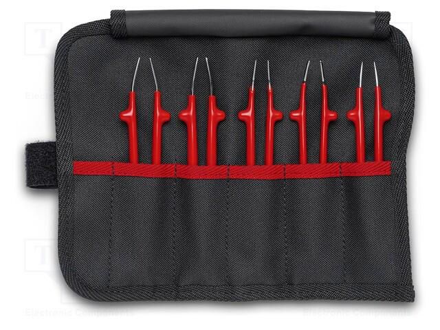 Tweezers-set; insulated; electrical work,universal; 5pcs. KNIPEX KNP.920004