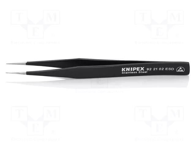 Tweezers; Blade tip shape: sharp; Tweezers len: 128mm; ESD KNIPEX KNP.922102ESD