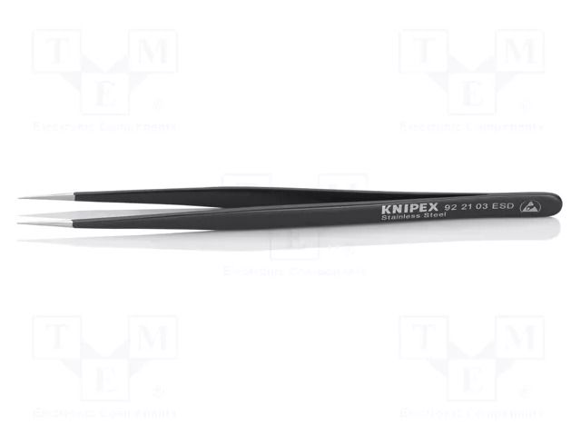 Tweezers; Blade tip shape: sharp; Tweezers len: 140mm; ESD KNIPEX KNP.922103ESD