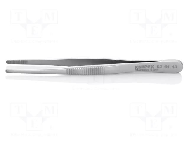 Tweezers; 120mm; Blade tip shape: rounded; universal KNIPEX KNP.926443