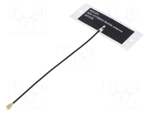 Antenna; GSM,LTE; 0dBi,4.3dBi; linear; self-adhesive; Len: 100mm MOLEX 2072350100