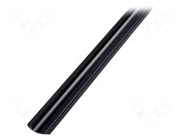 Cover; black; 2m; aluminium; anodized; for profiles,WAY10 TOPMET TOP-F9000602