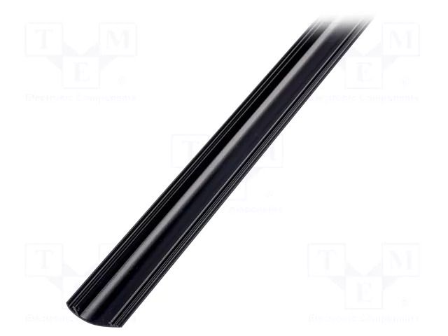 Cover; black; 2m; aluminium; anodized; for profiles; WAY10 TOPMET TOP-F9000602