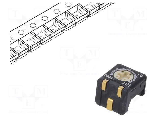Potentiometer: mounting; single turn; 500Ω; 250mW; SMD; ±20% TOCOS G43SAT1-B501
