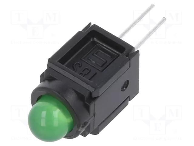 LED; in housing; 5mm; No.of diodes: 1; green; 30mA; Lens: green; 60° SCHURTER 0035.1261