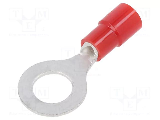Tip: ring; M6; Ø: 6.4mm; 0.3÷1.65mm2; crimped; for cable; insulated NICHIFU TMEX1.25-6-RED
