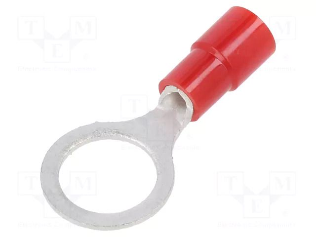 Tip: ring; M8; Ø: 8.4mm; 0.3÷1.65mm2; crimped; for cable; insulated NICHIFU TMEX1.25-8-RED