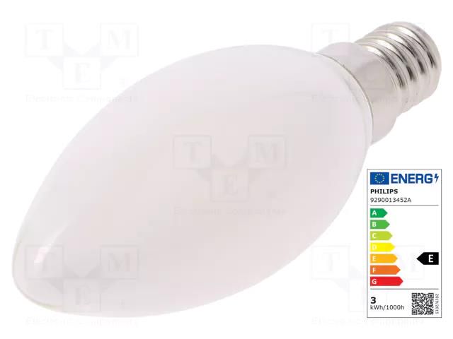 LED lamp; warm white; E14; 230VAC; 250lm; P: 2.2W; 2700K; CRImin: 80 PHILIPS 76337400