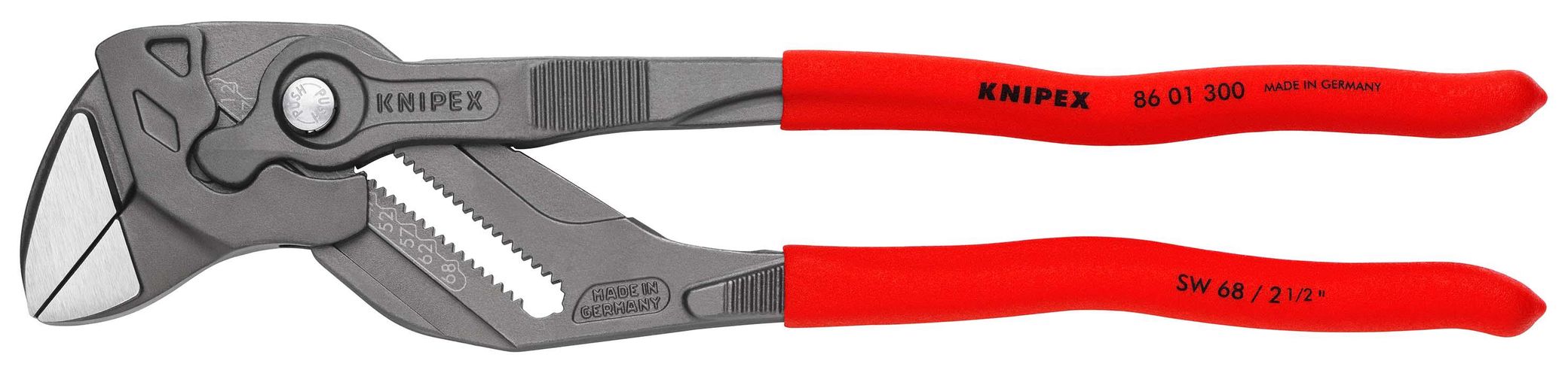 KNIPEX 86 01 300 Pliers Wrench pliers and a wrench in a single tool covered with non-slip plastic grey atramentized 305 mm 86 01 300 4003773084662