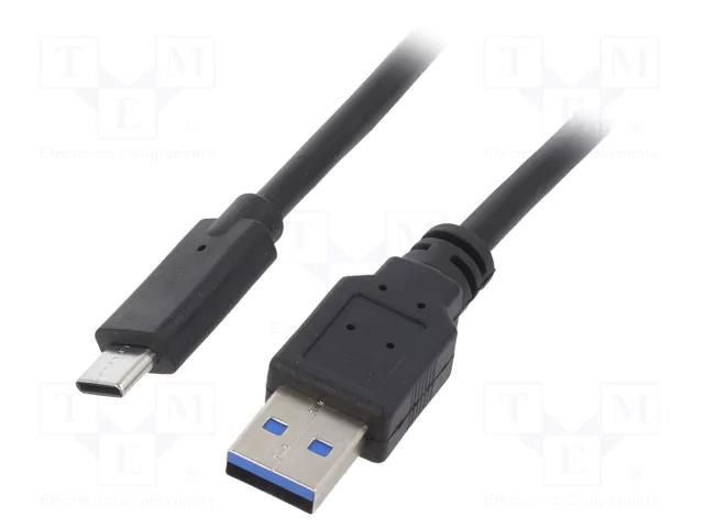 Cable; USB 3.0; USB A plug,USB C plug; gold-plated; 1m; black; PVC GEMBIRD CCP-USB3-AMCM-1M