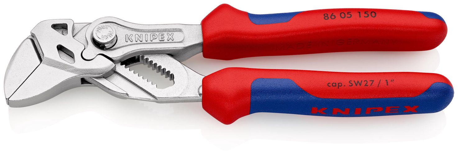 KNIPEX 86 05 150 Pliers Wrench pliers and a wrench in a single tool with multicomponent handles chrome-plated 150 mm 86 05 150 4003773069928