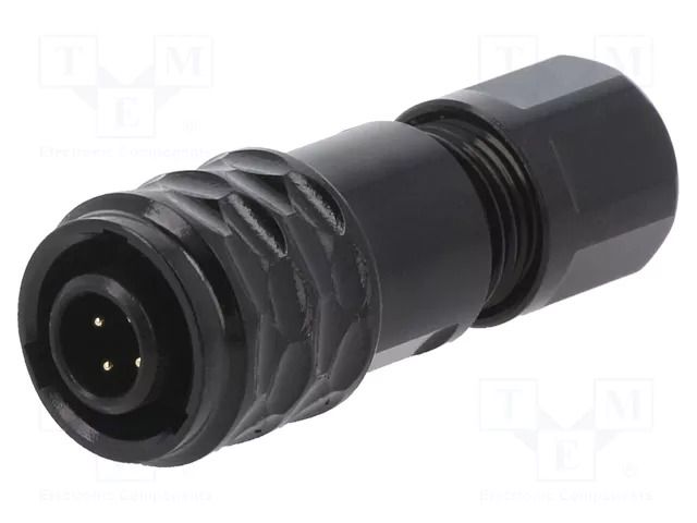 Connector: circular; plug; male; PIN: 4; IP67; SA6; 3.5÷4mm; 3A; 30V WEIPU SA610/P4B