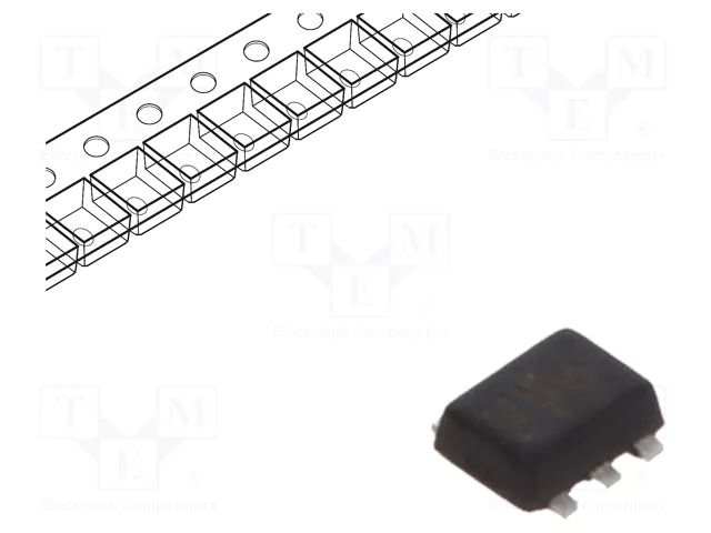 Transistor: NPN / PNP; bipolar; BRT,complementary pair; 50V; 0.1A ONSEMI EMC5DXV5T1G