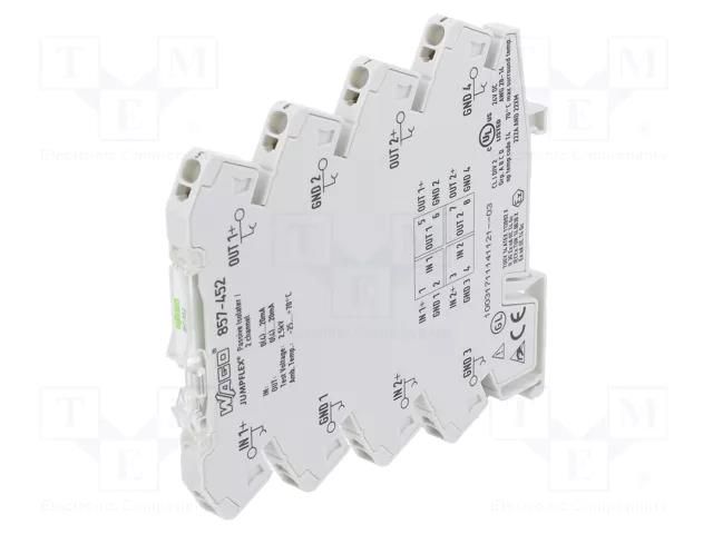 Converter: signal separator; for DIN rail mounting; 24VDC; IP20 WAGO 857-452