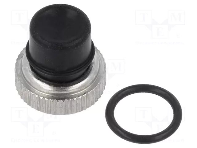 Cap; Actuator colour: black; nickel-plated brass,silicone APEM U1401