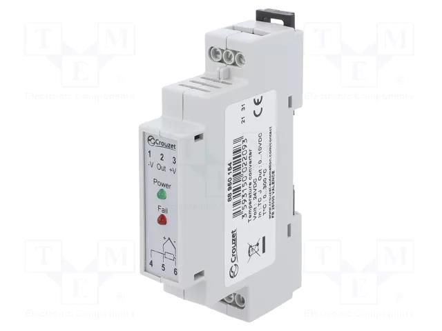 Converter: temperature; 24VDC; OUT 1: 0÷10VDC; 17.5x89.2x53mm CROUZET CROUZET-88950154