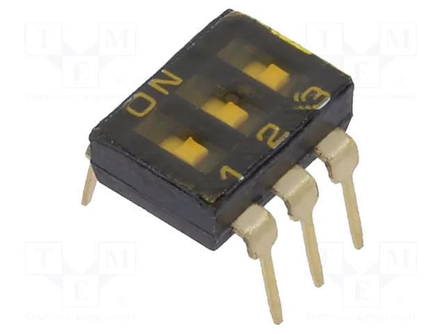 Switch: DIP-SWITCH; OFF-ON; 0.025A/24VDC; Pos: 2; -40÷85°C; PCB,THT KNITTER-SWITCH DBS1003