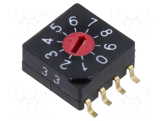 Encoding switch; Pos: 10; SMD; 100mΩ; DC load @R: 0.03A/15VDC KNITTER-SWITCH SMR5110