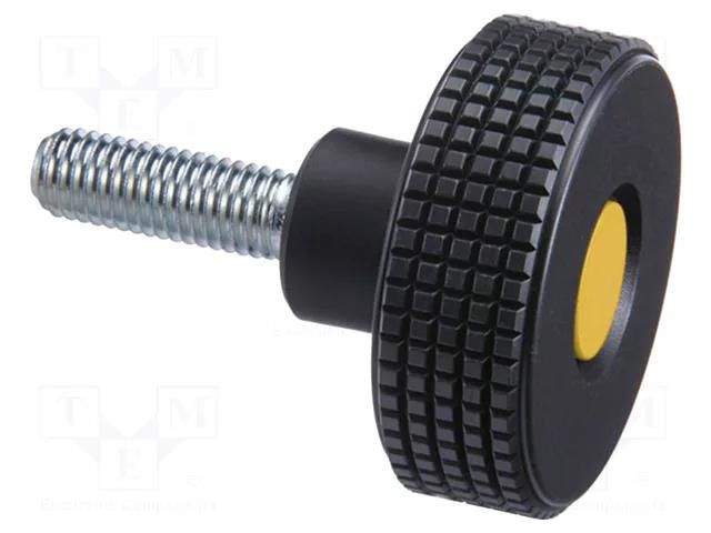 Knob; Ø: 61mm; Ext.thread: M10; 30mm; H: 39mm; technopolymer PP ELESA+GANTER MBT.60P-M10X30-C4