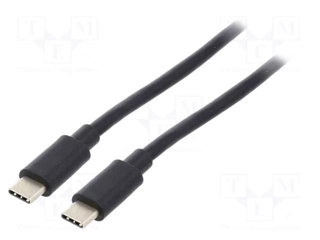 Cable; USB 3.1; USB C plug,both sides; gold-plated; 1m; black GEMBIRD CCP-USB3.1-CMCM-1M