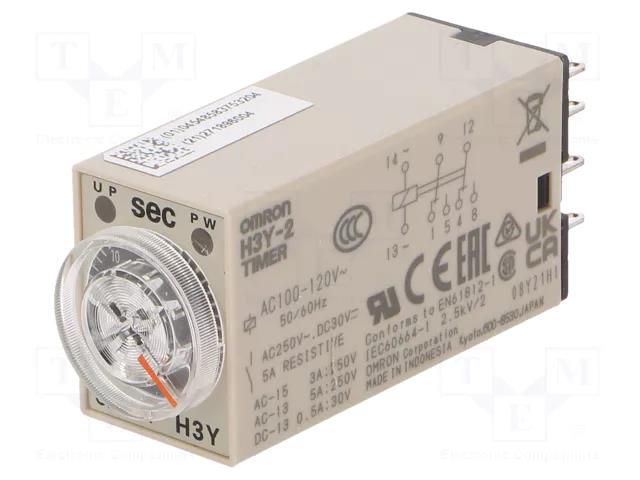 Timer; 1÷30s; DPDT; 100÷120VAC; H3Y; Number of operation modes: 1 OMRON H3Y-2-110AC-30S