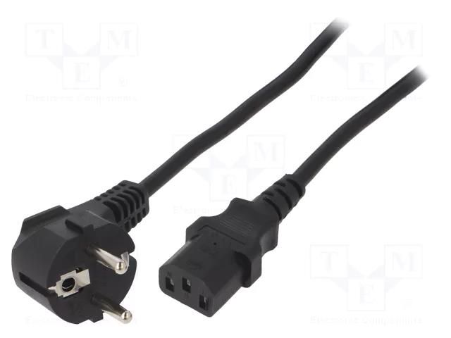 Cable; 3x1mm2; CEE 7/7 (E/F) plug angled,IEC C13 female; PVC; 5m GEMBIRD PC-186-VDE-5M