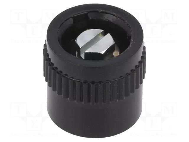 Knob; Øshaft: 6mm; Ø16.3x15mm; black; Shaft: smooth MENTOR 4131.603