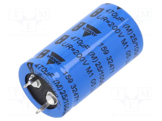 Capacitor: electrolytic; SNAP-IN; 470uF; 200VDC; Ø22x40mm; ±20% VISHAY MAL215932471E3