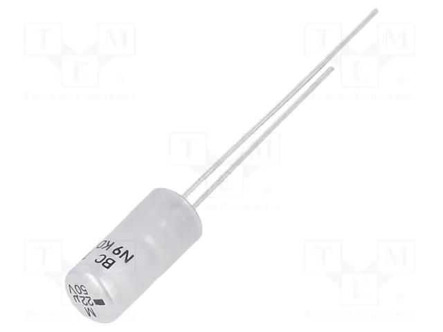 Capacitor: electrolytic; THT; 22uF; 50VDC; Ø5x11mm; Pitch: 2.5mm VISHAY MAL211651229E3