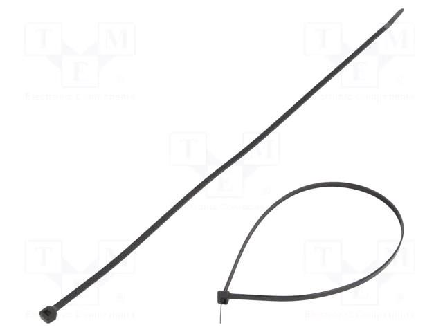 Cable tie; L: 370mm; W: 4.8mm; black; polyamide; 222N; Ømax: 102mm FIX&FASTEN FIX-S-4.8X370S/BK