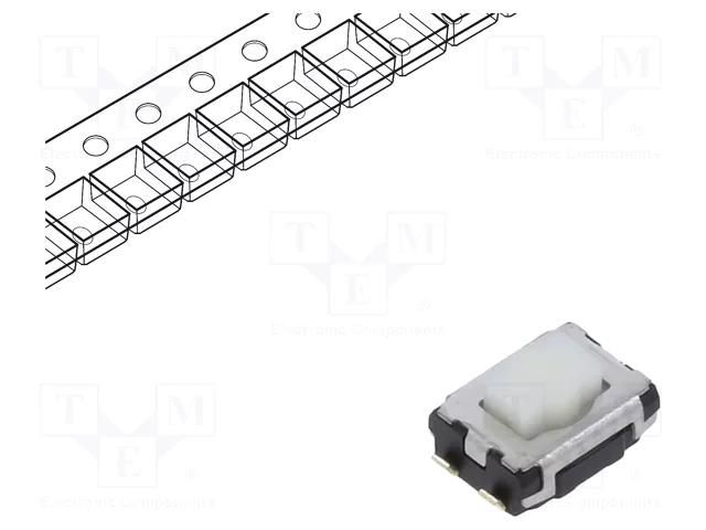 Microswitch TACT; SPST; Pos: 2; 0.02A/15VDC; SMD; none; OFF-(ON) PANASONIC EVQP2V02W