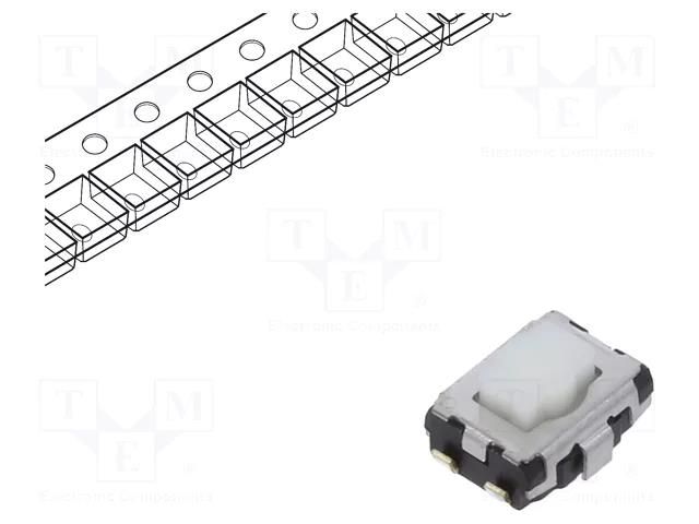 Microswitch TACT; SPST; Pos: 2; 0.02A/15VDC; SMD; none; OFF-(ON) PANASONIC EVQP2T02W