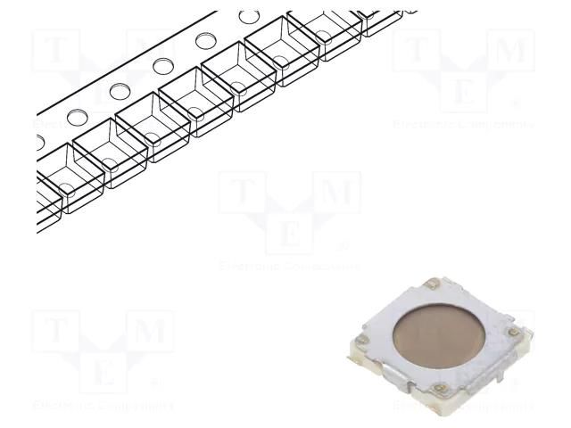 Microswitch TACT; SPST; Pos: 2; 0.02A/15VDC; SMD; none; OFF-(ON) PANASONIC EVQ5PLA08
