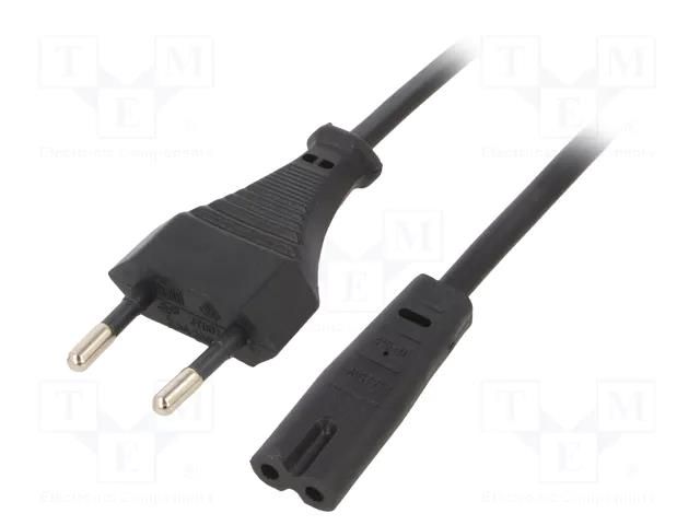 Cable; 2x0.75mm2; CEE 7/16 (C) plug,IEC C7 female; PVC; 1.8m GEMBIRD PC-184-VDE