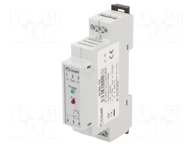 Converter: temperature; 24VDC; OUT 1: 0÷10VDC; IN 1: Pt100 CROUZET CROUZET-88950153