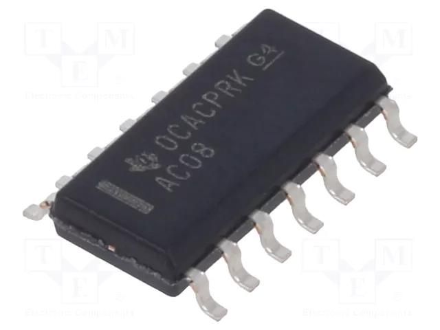 IC: digital; AND; Ch: 4; IN: 2; CMOS; SMD; SO14; 2÷6VDC; -40÷85°C; 20uA TEXAS INSTRUMENTS SN74AC08DR