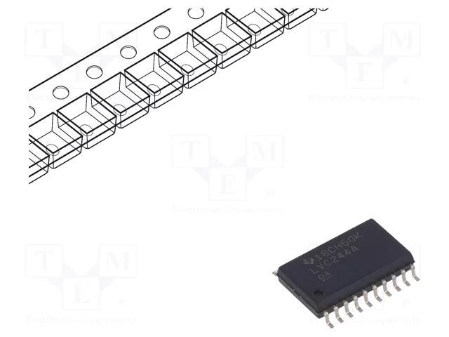 IC: digital; buffer,non-inverting,line driver; Ch: 2; CMOS; SMD TEXAS INSTRUMENTS SN74LVC244ADWR