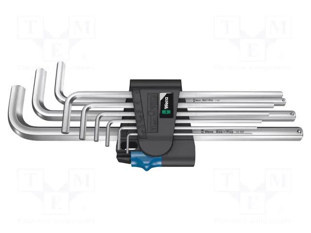 Wrenches set; Hex Plus key; with holding function; 9pcs. WERA WERA.05022130001