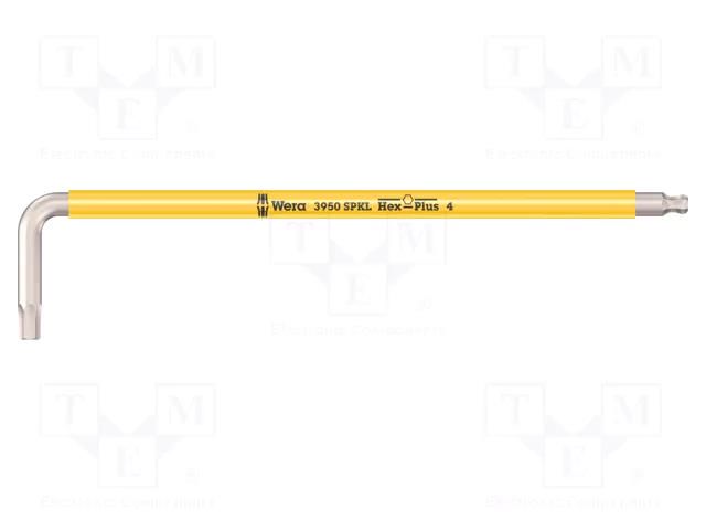 Wrench; Hex Plus key,spherical; HEX 4mm; Overall len: 137mm; long WERA WERA.05022664001