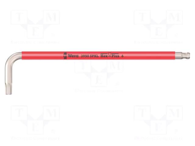 Wrench; Hex Plus key,spherical; HEX 6mm; Overall len: 172mm; long WERA WERA.05022666001