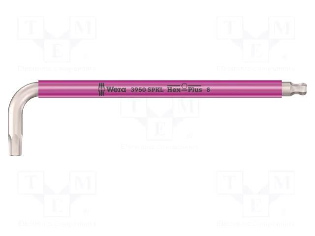 Wrench; Hex Plus key,spherical; HEX 8mm; Overall len: 195mm; long WERA WERA.05022667001