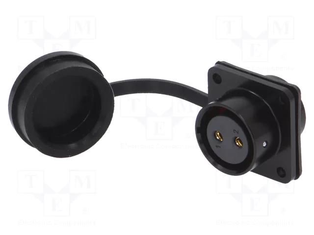 Connector: circular; socket; female; PIN: 2; IP67; SA20; 25A; 500V WEIPU SA2013/S2B