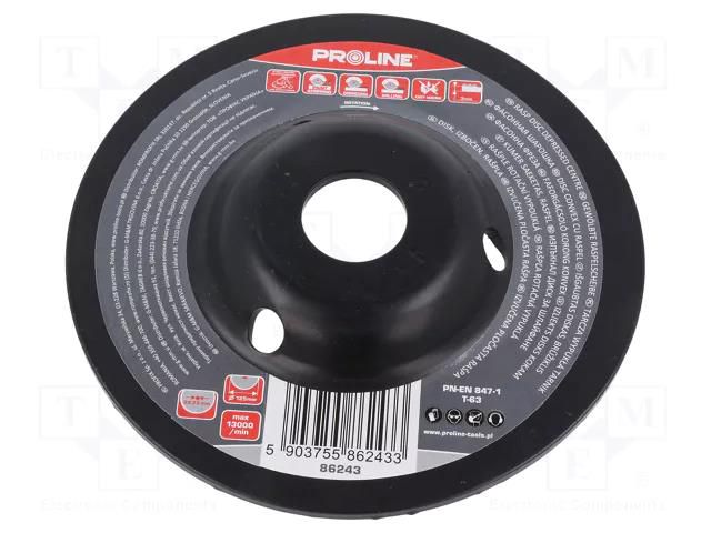 Grinding wheel; 125mm; prominent,with rasp PROLINE PRE-86243