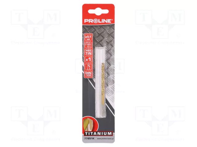 Drill bit; for metal; Ø: 5.1mm; Features: grind blade; blister PROLINE PRE-77851K