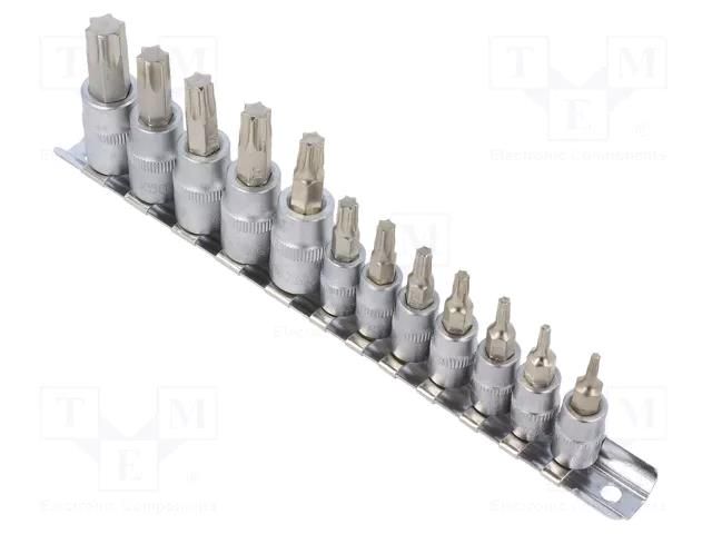 Wrench-set; socket spanner,Torx®; Chrom-vanadium steel; 12pcs. YATO YT-04331