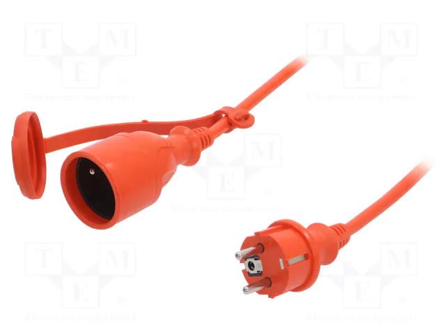 Extension lead; 3x1.5mm2; Sockets: 1; PVC; orange; 40m; 16A KEL W-96987