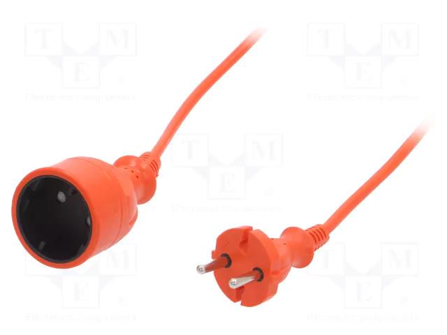 Extension lead; 2x1mm2; Sockets: 1; PVC; orange; 30m; 10A KEL W-01530