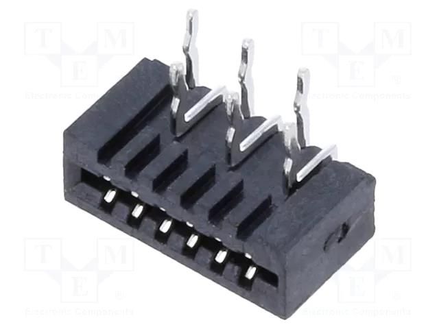 Connector: FFC/FPC; angled 90°; PIN: 6; Non-ZIF; THT; tinned; 30mΩ CONNFLY DS1020-15-6VBT1-R