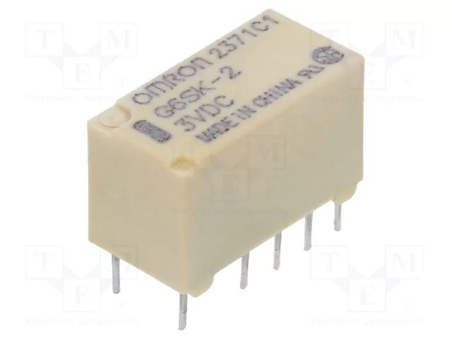 Relay: electromagnetic; DPDT; Ucoil: 3VDC; Icontacts max: 2A; G6S OMRON Electronic Components G6SK-2-3DC